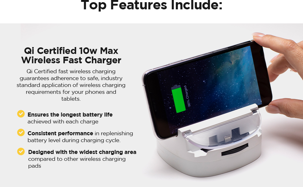 3 in 1 wireless charging stand charger fast qi 10W pad apple samsung android universal dock