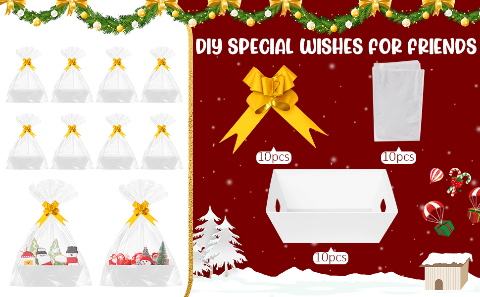 EVELOMO Basket For Gifts Empty,10 Pack White Sturdy Diy