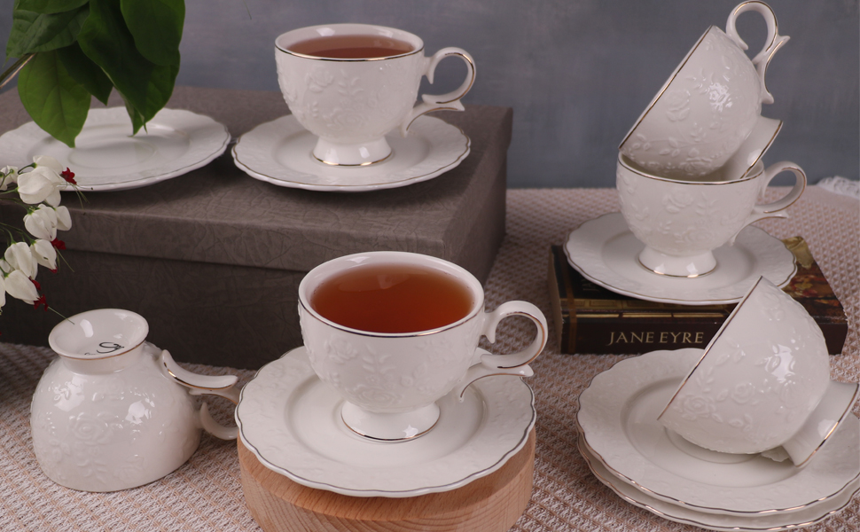 Rose China　食器　12枚セット Amazon.com | GuangYang 12 Pieces Fine Porcelain Unique