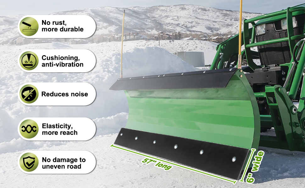 vikofan 57" Snow Plow Edge Snow Plow Rubber Deflector Plow