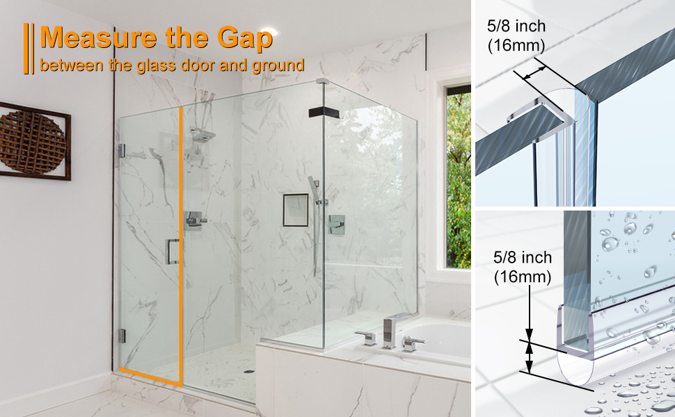 Shower Door Seal Strips, 2 Pack 78" Frameless Glass Shower Door Side