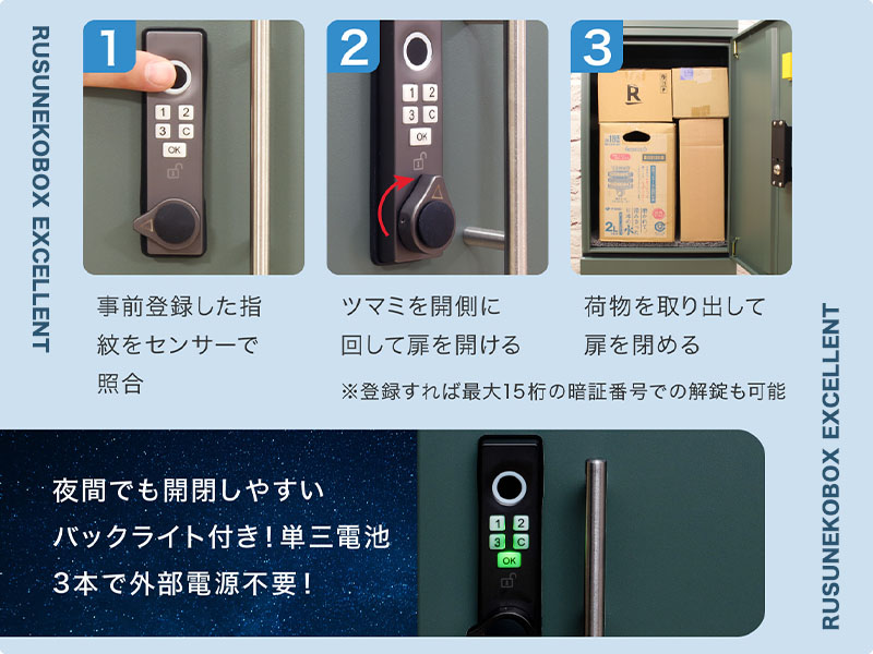 Amazon.co.jp: 指紋認証 [ルスネコボックス] 宅配ボックス