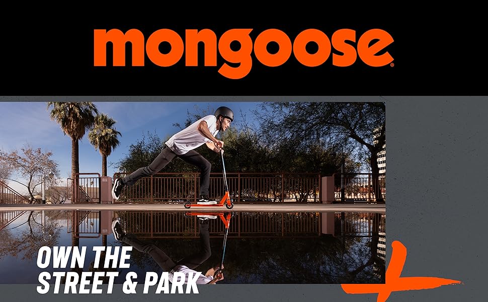 Mongoose Rise 100 Youth and Adult Freestyle Stunt Scooter, High Impact