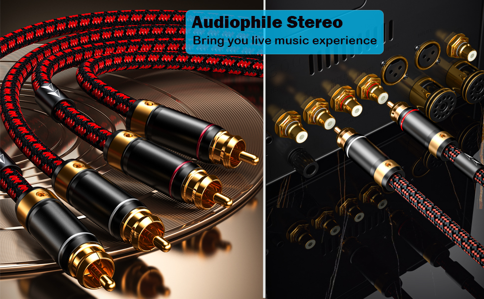 Audiophile stereo rca cable