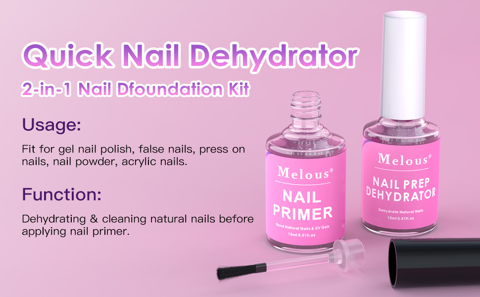 Melous Nail Prep Dehydrator Nail Primer for Gel Polish