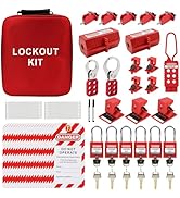 HiLKCO Industrial Lockout Tagout Kit - Clamp-On Circuit Breaker Lockout Device, Group Hasps, Mult...
