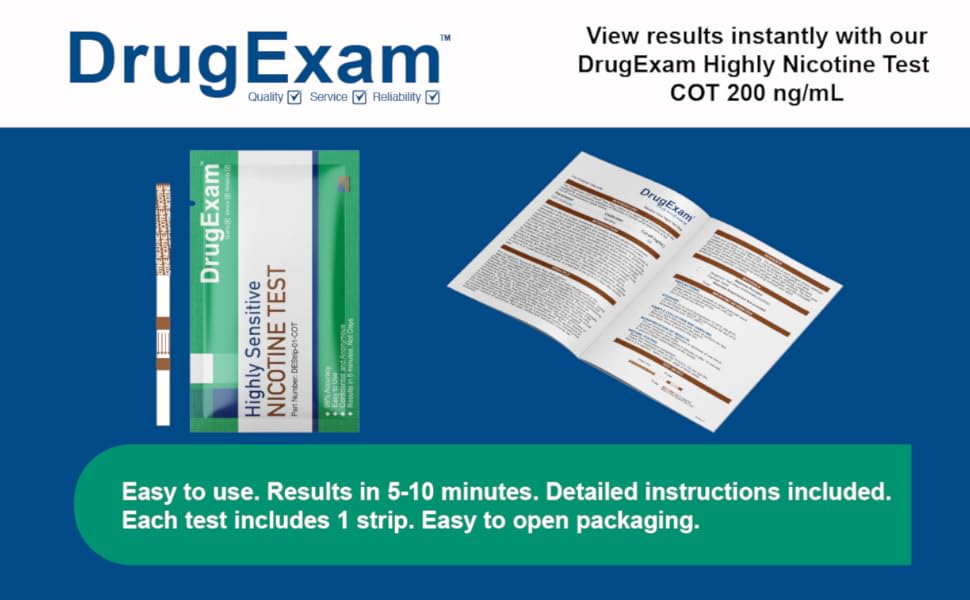 15 Pack DrugExam Made in USA, Nicotine Tobacco Cotinine