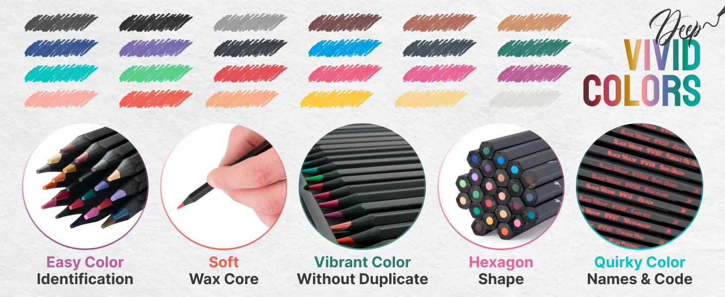 black widow spider pencils core features