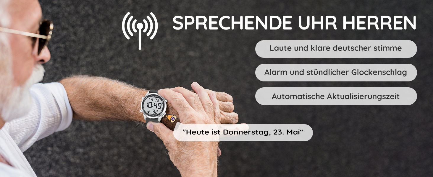 Sprechende Uhr mit Deutscher Stimme