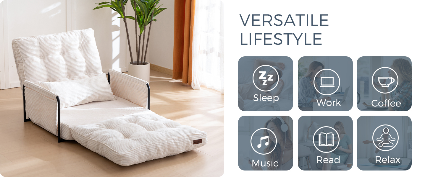 Adjustable Floor Sofa Couch with Pillow