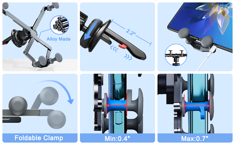 xuenair Z Fold 5 Car Mount, [2 Froms] Gravity Fold 5 Car Mount,[Thick