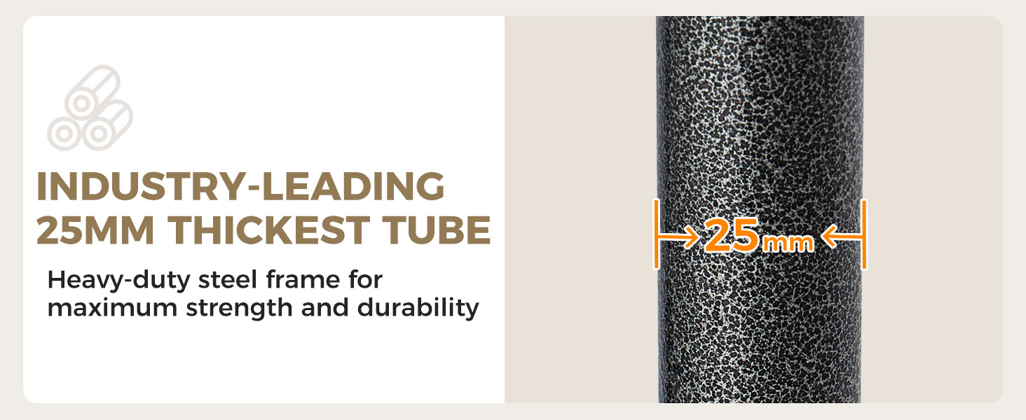 Heavy-duty steel frame for maximum strength and durability