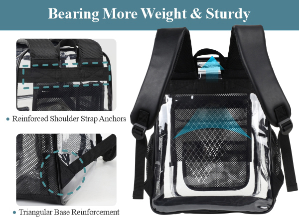 sturdy durable girls clear backpack for school backpack transparent clear school backpack