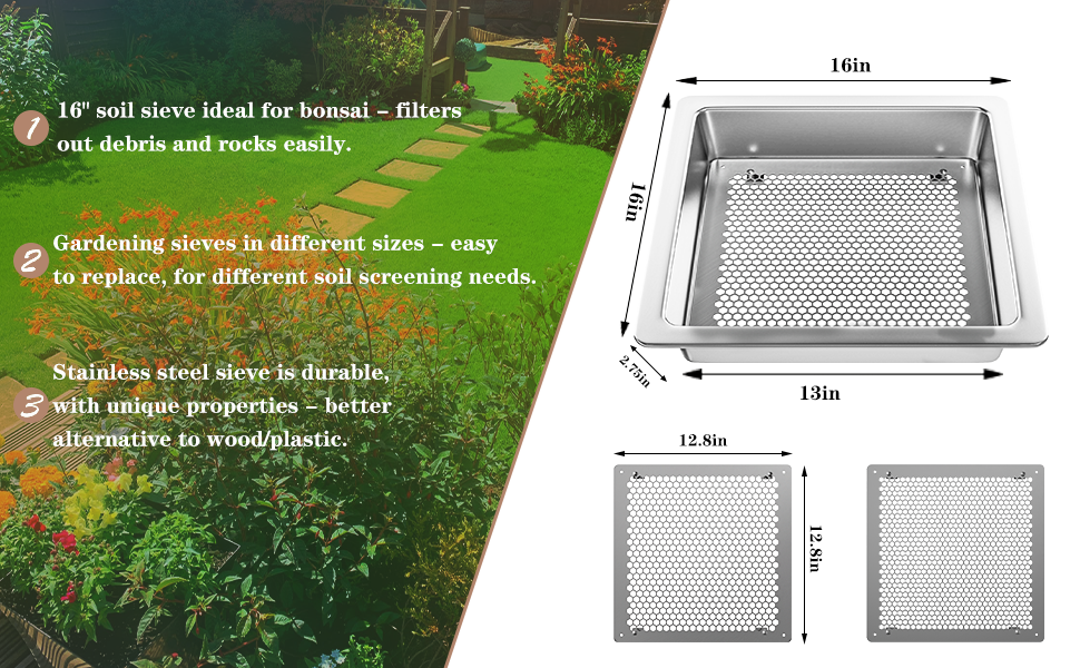 Soil Sifter Strainer Sift Screen Composter Stainless