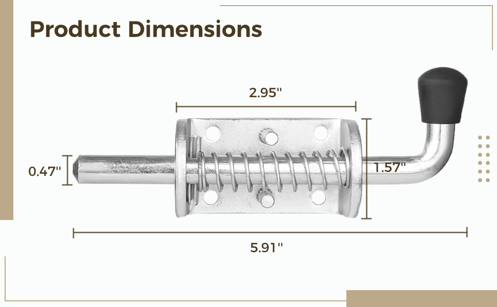 2 Packs 6 Inch Spring Loaded Latch Pins, HeavyDuty