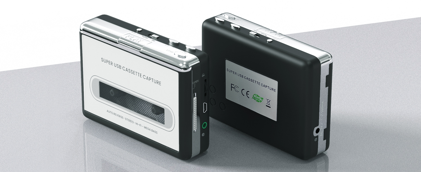 Reshow Cassette Player Portable Tape Player Captures MP3 Audio Music