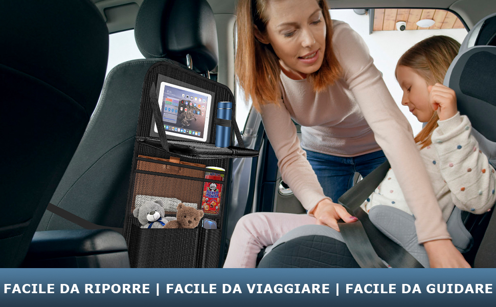 Organizer Per Seggiolino Auto Con Tavolo Pieghevole - Tascapane Per Bambini, Impermeabile