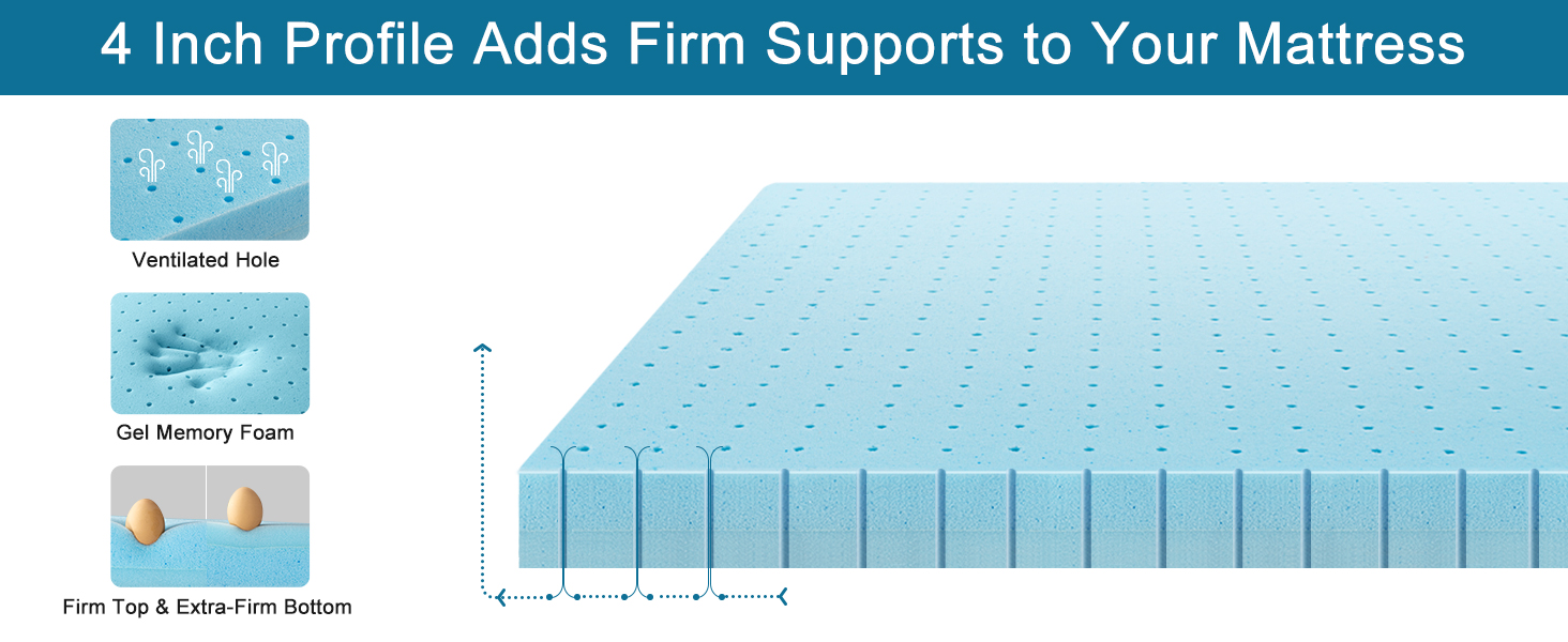 BedStory Mattress Topper Full, 4 Inch HighDensity Memory Foam Mattress