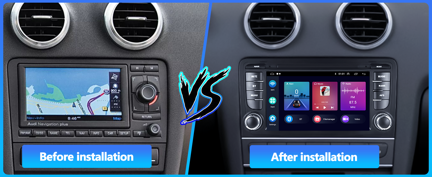 7 Inch HD Touchscreen Android 11 Car Stereo for Audi A3 S3