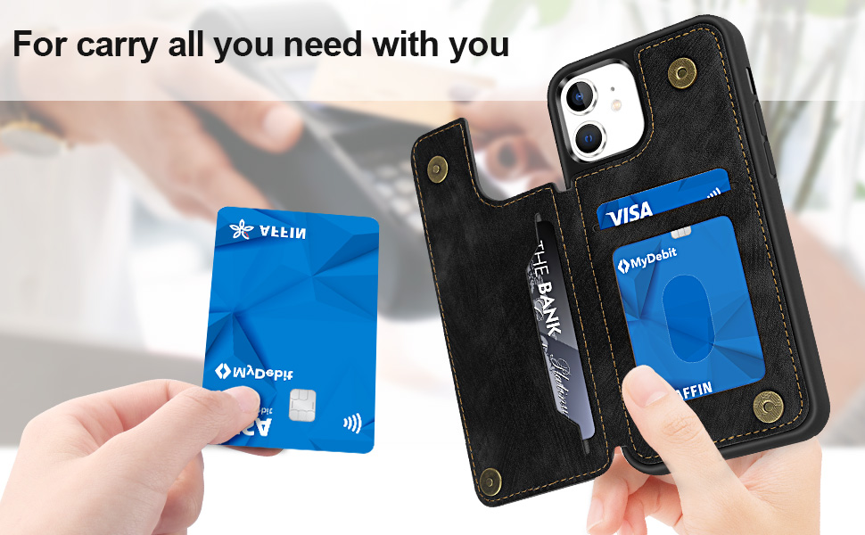 Petocase for iPhone 12/12 Pro Closure Wallet Case with Ring Holder, Slim