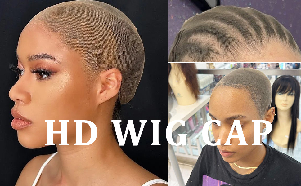 FDBJulyy 12 Pcs Transparent HD Wig Cap,Transparent HD Wig