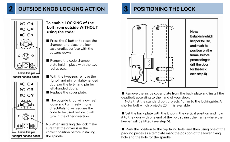 1‑11 Digits Mechanical Keyless Door Lock