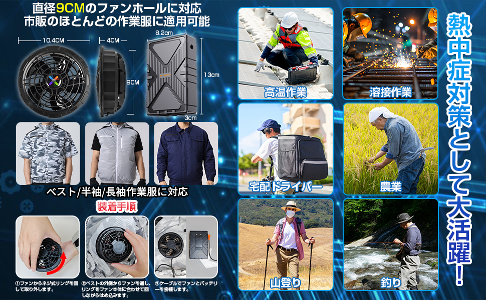 52V 暴風 ファンバッテリーセット 24000mAh 急速充電 熱中症対策 52V 暴風 ファンバッテリーセット 24000mAh 急速充電 熱中症対策