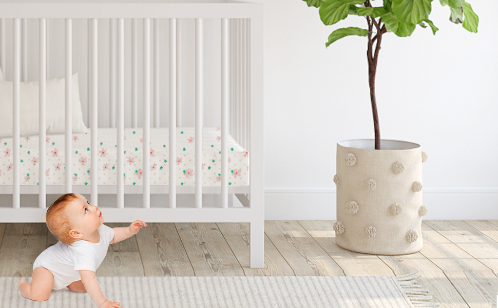 Crib Sheets for Girls and Boys, Muslin Cotton Fitted Baby