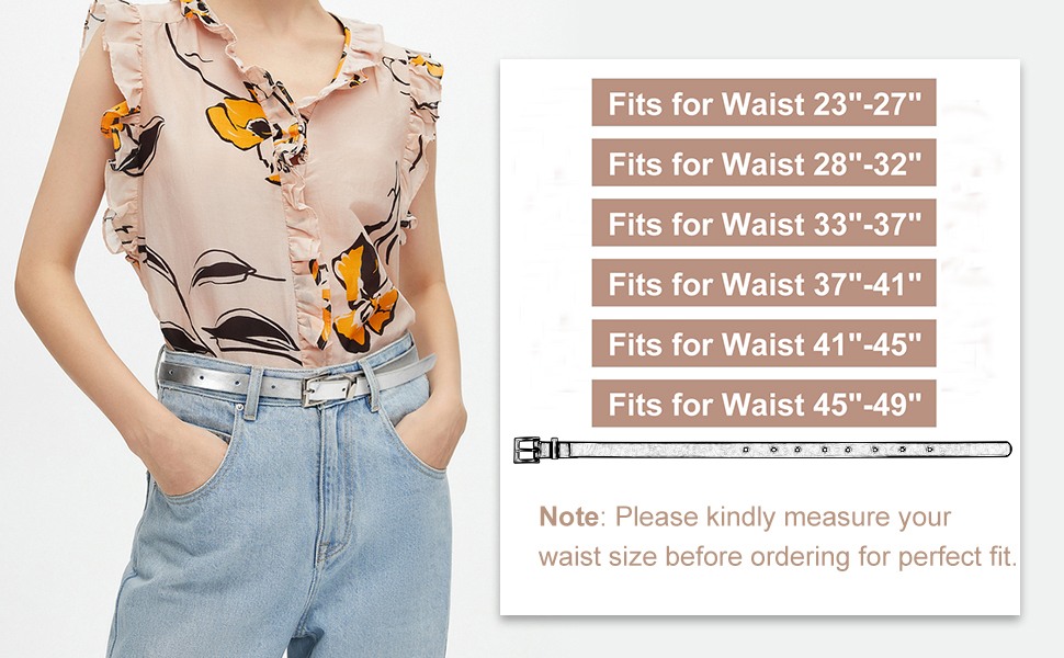 women skinny leather belt