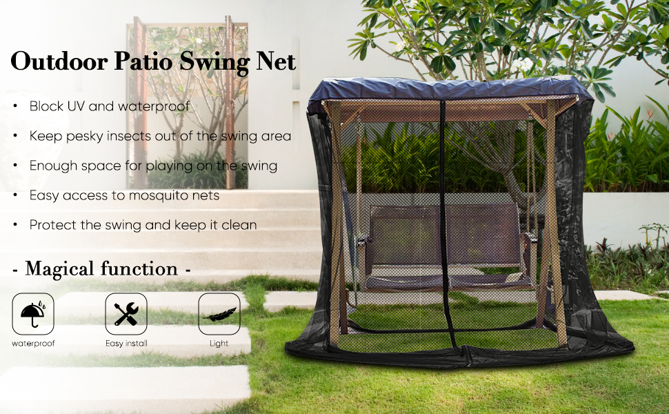 YURCI Patio Swing Mosquito Netting, Patio Seater Mesh