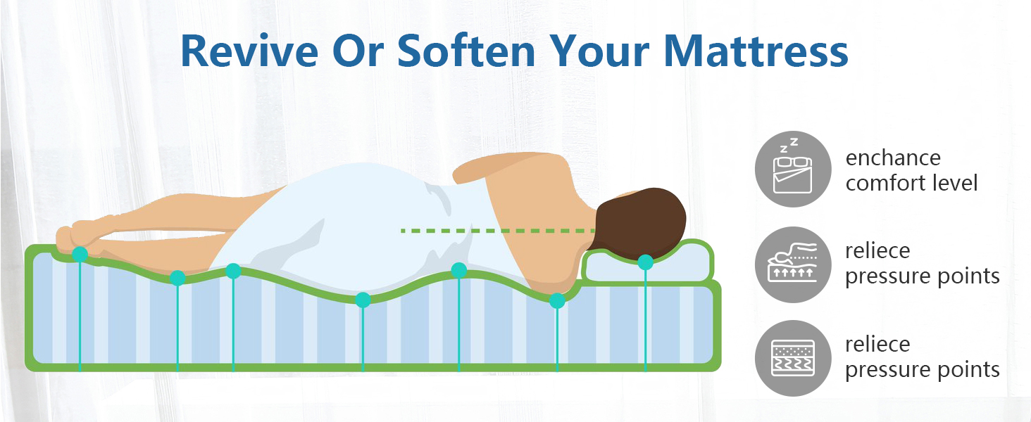 Surmatelas en bambou rafraîchissant et respirant avec poche profonde de