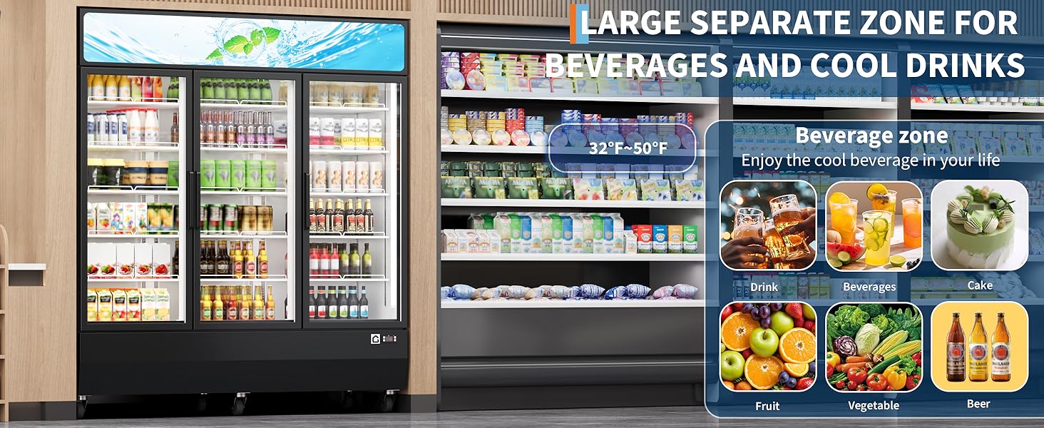 3 Glass Door Merchandiser Refrigerator