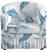 GOSTADY 2 Piece Club Chair Slipcover Stretch Barrel Armchair Chair Covers Slipcovers Soft Removab...