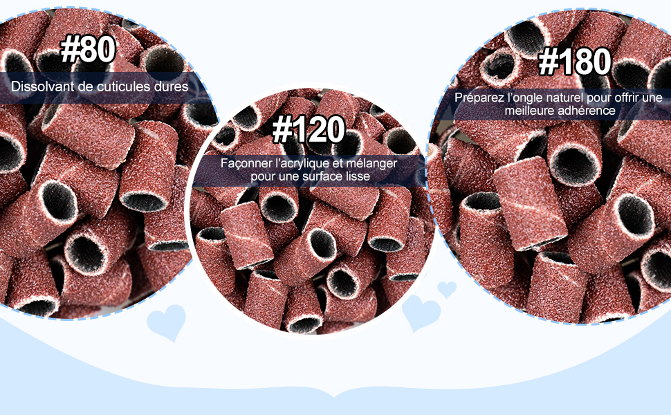 Alle's 150Pcs Sanding Bands for Nail Drill, Efile Sanding