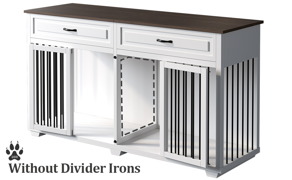 BTLCKVIN Large White Dog Crate with Removable Irons, XXL