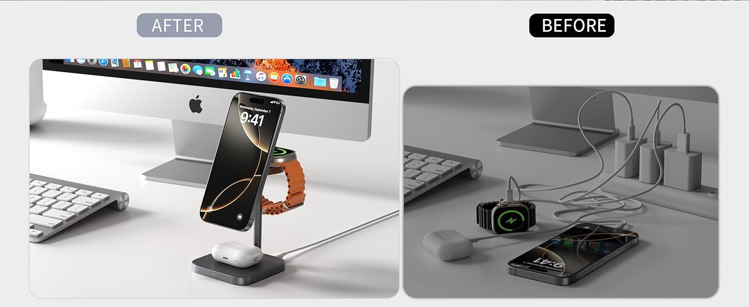 LULULOOK 3 in 1 Wireless Charging Station[Qi2 Certified