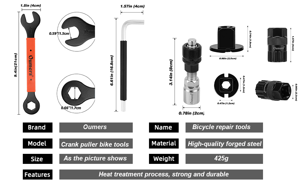 Oumers Crank Puller Bike Tool Set, Practical Bicycle