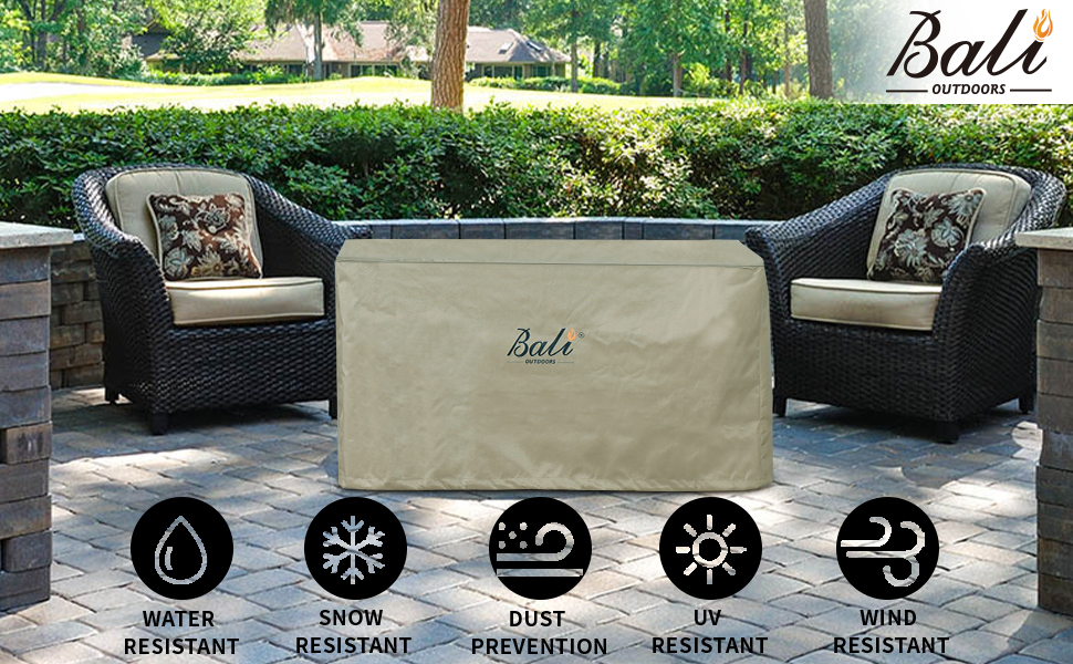 BALI OUTDOORS Rectangular Fire Pit Covers, Waterproof and