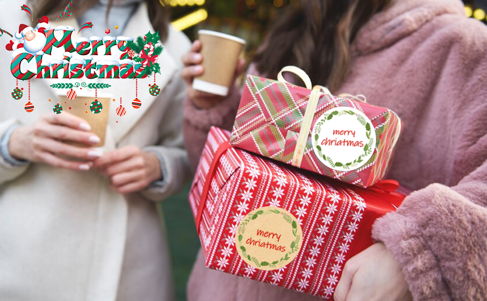 500pcs 2" Canning Labels for Jars & Lids, Round Christmas