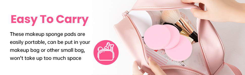 These makeup sponge pads are easily portable, can be put in your makeup bag or other small bag.