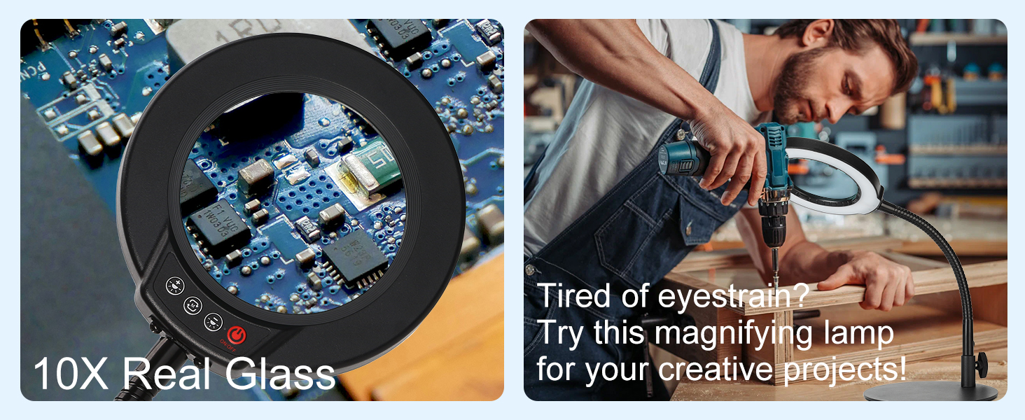 magnifying work light