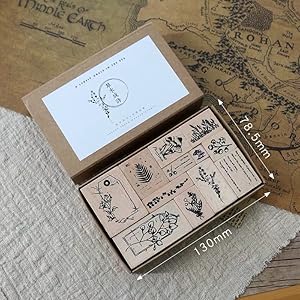 ゴム印 木製ゴム印セット 木製 手帳用 クリエイティブスタンプセット日記 手紙 ラバースタンプ 花のスタンプ キノコ  植物