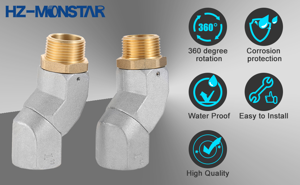 1 Inch NPT Fuel Hose Swivel 360 Rotating Connector