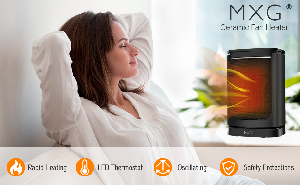 Electric Heater With Thermostat, Desktop Fan Heater, Energy Efficient