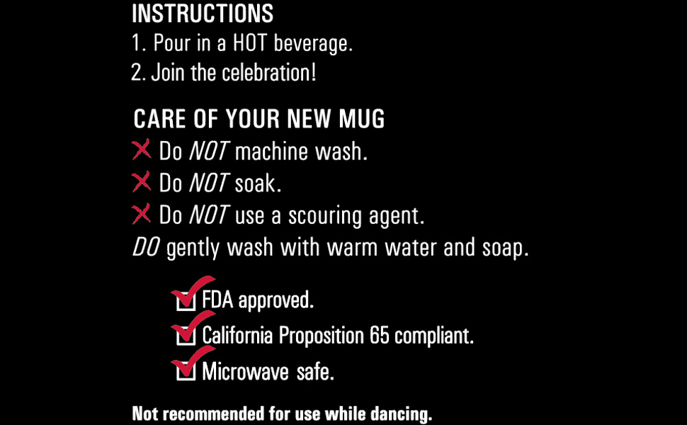 Care Instructions for Day of the Dead Mug