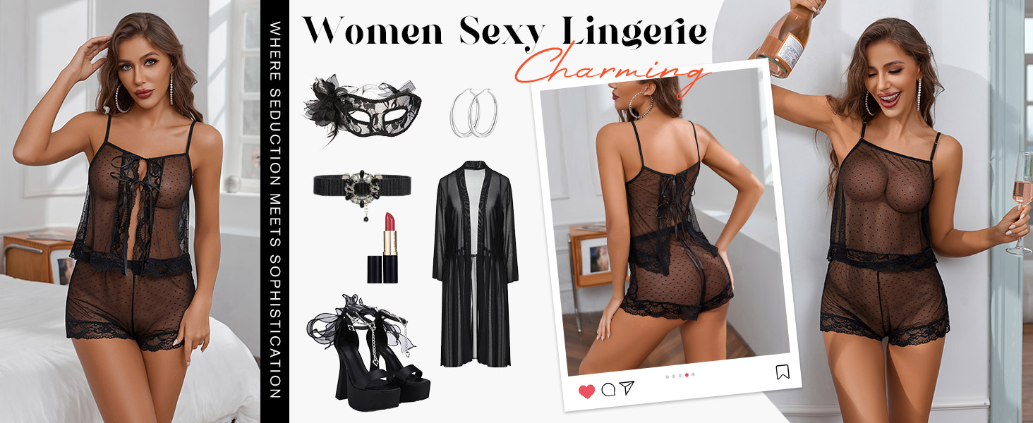 black lingerie set for women