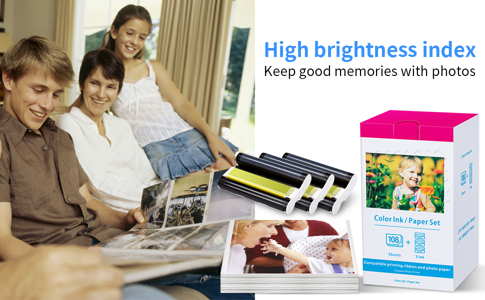 Replacement Canon Selphy CP1300 Paper and Ink for Selphy CP1300, CP1200