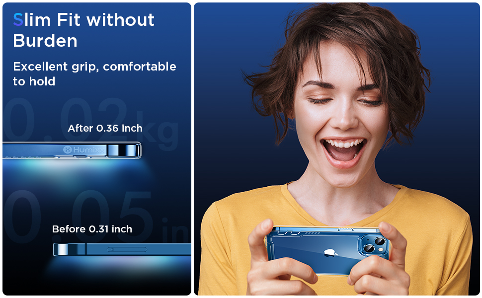 Humixx Ultra Clear Designed for iPhone 13 Case with 2 Pack