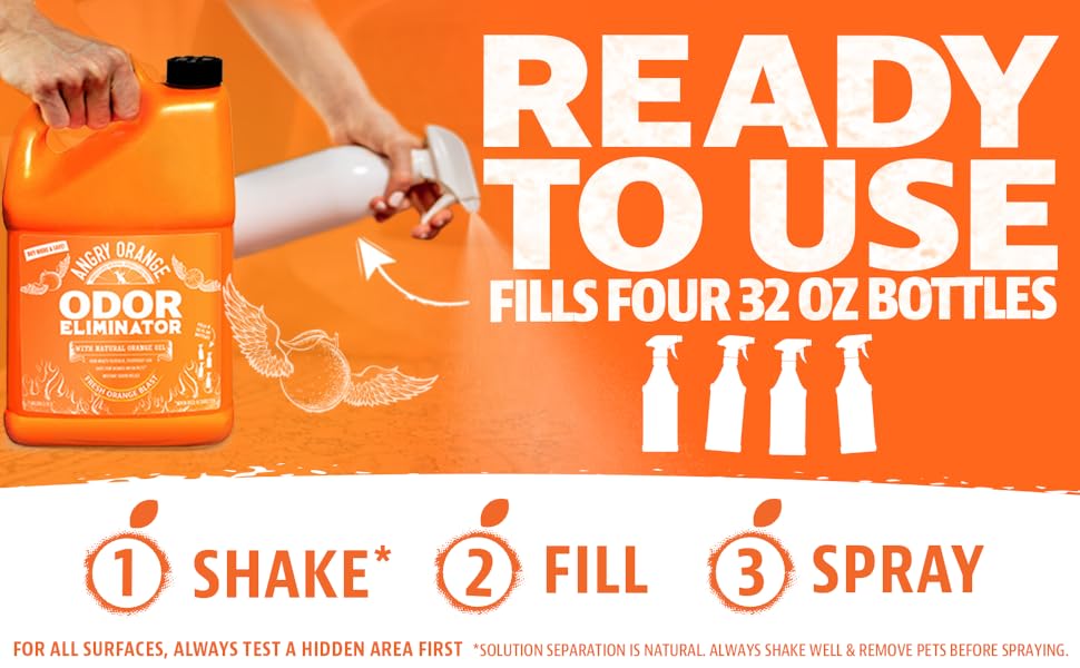 ready to use. fills four 32oz bottles. Just shake, fill, and spray!