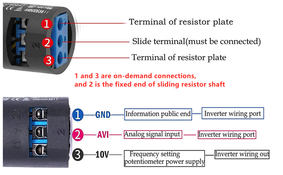 Oumefar 10k Panel Mount VSD VFD Potentiometer Screw Type Terminals
